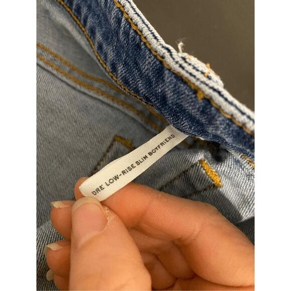 Rag & Bone NY 27 jeans dre low-rise slim boyfriend distressed blue distressed - Picture 7 of 9